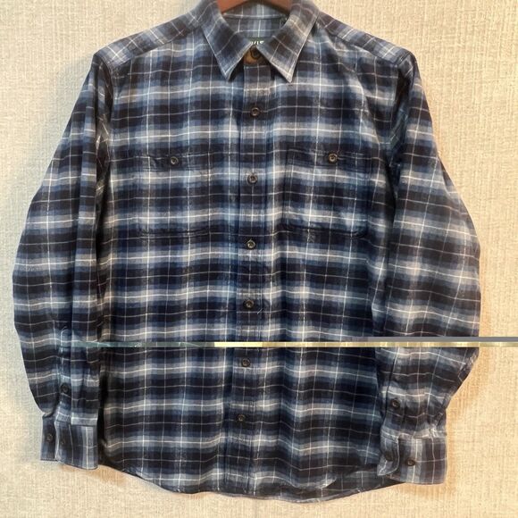 Orvis Classic Fit Men's Flannel Shirt Large Cotton Button Chest Pockets Blue - Picture 1 of 11